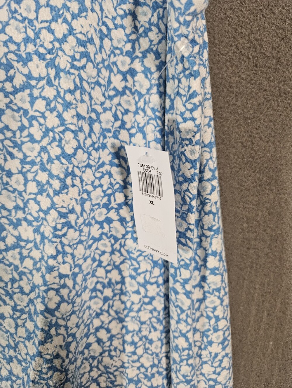 NWT Old Navy Womens XL Maxi Dress Sleeveless Stretch Blue Floral Cottagecore - Picture 4 of 9